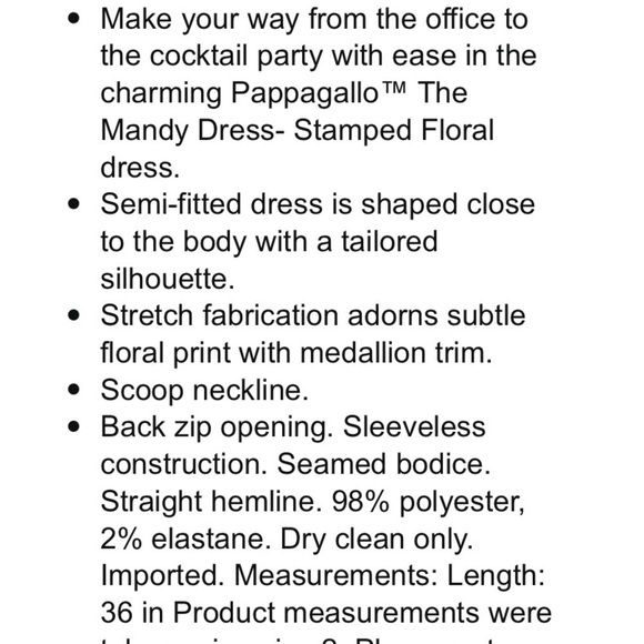 PAPPAGALLO  Size 6 The Mandy stamped floral dress - Picture 5 of 14